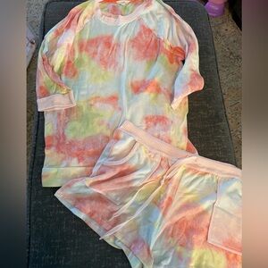 Vibrant Pajama Set with Orange and Yellow Accents